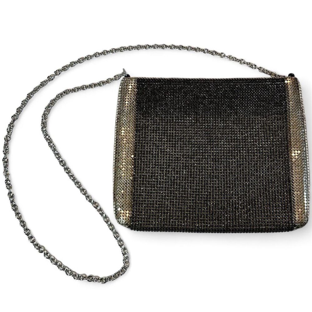 Whiting & Davis-Leo Narducci Black/Silver Mesh Crossbody Bag 1950-60 RARE